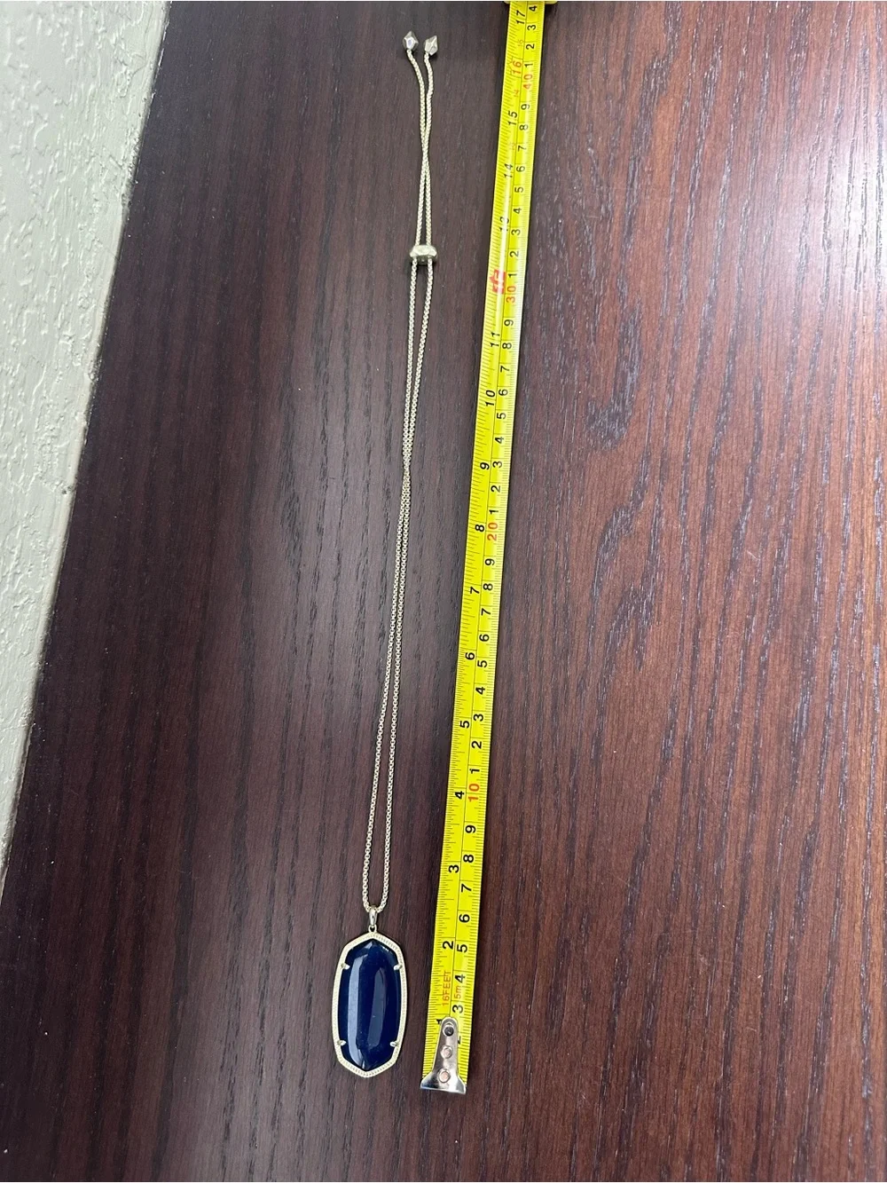 Kendra Scott Gold Necklace with Deep Blue Pendant